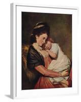 'Mrs Johnstone and her Son (?)', 1775-1780, (c1915)-George Romney-Framed Giclee Print