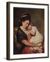 'Mrs Johnstone and her Son (?)', 1775-1780, (c1915)-George Romney-Framed Giclee Print