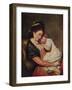 'Mrs Johnstone and her Son (?)', 1775-1780, (c1915)-George Romney-Framed Giclee Print