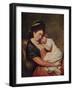 'Mrs Johnstone and her Son (?)', 1775-1780, (c1915)-George Romney-Framed Giclee Print