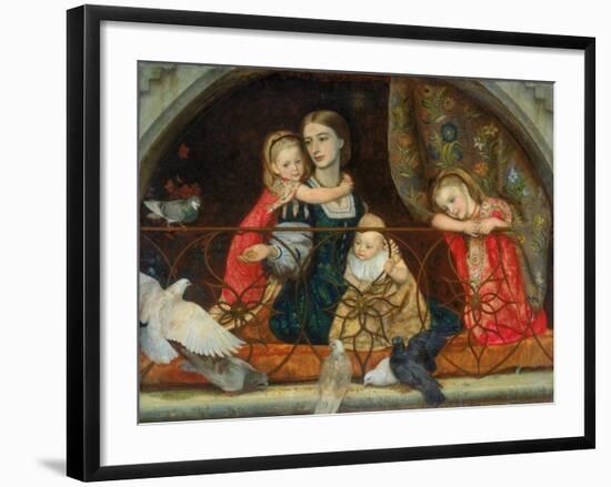 Mrs Leathart and Her Three Children, C.1863-65-Arthur Hughes-Framed Giclee Print