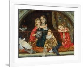 Mrs Leathart and Her Three Children, C.1863-65-Arthur Hughes-Framed Giclee Print