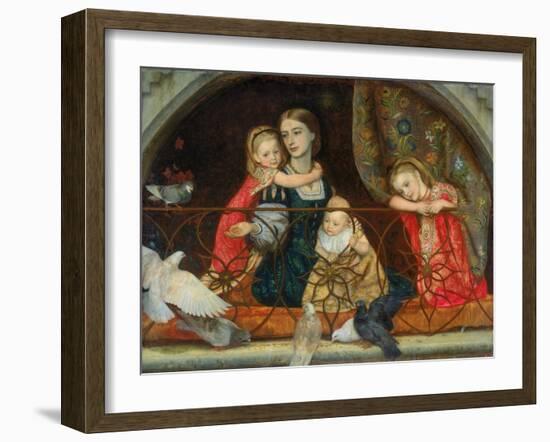 Mrs Leathart and Her Three Children, C.1863-65-Arthur Hughes-Framed Giclee Print