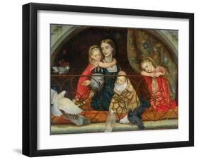 Mrs Leathart and Her Three Children, C.1863-65-Arthur Hughes-Framed Giclee Print