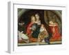 Mrs Leathart and Her Three Children, C.1863-65-Arthur Hughes-Framed Giclee Print