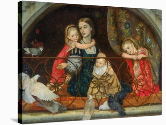Mrs Leathart and Her Three Children, C.1863-65-Arthur Hughes-Stretched Canvas