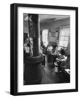 Mrs. Lyndon B. Johnson Eating Lunch with School Kids-Stan Wayman-Framed Photographic Print