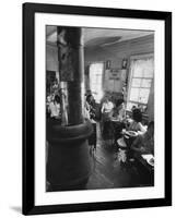 Mrs. Lyndon B. Johnson Eating Lunch with School Kids-Stan Wayman-Framed Photographic Print