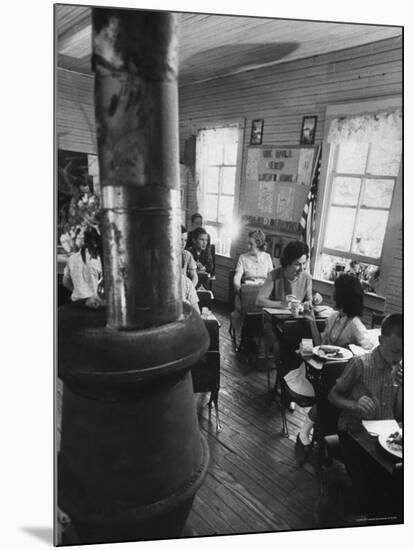 Mrs. Lyndon B. Johnson Eating Lunch with School Kids-Stan Wayman-Mounted Photographic Print