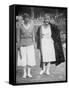 Mrs Mallory and Suzanne Lenglen before their Famous First Final at the 'New' Wimbledon, 1922-null-Framed Stretched Canvas