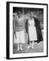 Mrs Mallory and Suzanne Lenglen before their Famous First Final at the 'New' Wimbledon, 1922-null-Framed Giclee Print