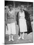 Mrs Mallory and Suzanne Lenglen before their Famous First Final at the 'New' Wimbledon, 1922-null-Mounted Giclee Print