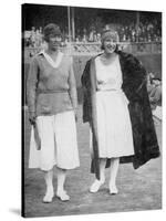Mrs Mallory and Suzanne Lenglen before their Famous First Final at the 'New' Wimbledon, 1922-null-Stretched Canvas