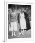 Mrs Mallory and Suzanne Lenglen before their Famous First Final at the 'New' Wimbledon, 1922-null-Framed Giclee Print