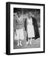 Mrs Mallory and Suzanne Lenglen before their Famous First Final at the 'New' Wimbledon, 1922-null-Framed Giclee Print