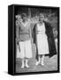 Mrs Mallory and Suzanne Lenglen before their Famous First Final at the 'New' Wimbledon, 1922-null-Framed Stretched Canvas