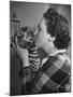 Mrs. Martini, Wife of the Bronx Zoo Lion Keeper, Kissing a Tiger Cub-Alfred Eisenstaedt-Mounted Photographic Print