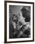 Mrs. Martini, Wife of the Bronx Zoo Lion Keeper, Kissing a Tiger Cub-Alfred Eisenstaedt-Framed Photographic Print