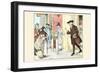 Mrs. Mary Blaize Is Given a Good Morning from a Gentleman Leaving His Home-Randolph Caldecott-Framed Art Print