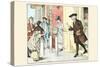 Mrs. Mary Blaize Is Given a Good Morning from a Gentleman Leaving His Home-Randolph Caldecott-Stretched Canvas