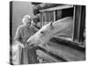 Mrs. Mary Breckenridge Runs the Frontier Nursing Service, Petting Her Horse-Eliot Elisofon-Stretched Canvas