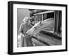 Mrs. Mary Breckenridge Runs the Frontier Nursing Service, Petting Her Horse-Eliot Elisofon-Framed Photographic Print