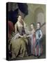 Mrs Matthew Mitchell and Her Children, Matthew and Anne, 1757-58-Thomas Hudson-Stretched Canvas