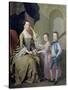 Mrs Matthew Mitchell and Her Children, Matthew and Anne, 1757-58-Thomas Hudson-Stretched Canvas