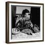 Mrs. Milton D. Phillips Sewing Clothes for Her Family to Stretch the Budget-null-Framed Photographic Print