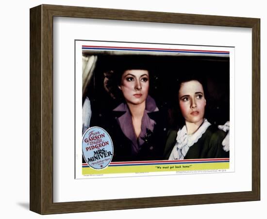 Mrs. Miniver, from Left, Greer Garson, Teresa Wright, 1942-null-Framed Art Print