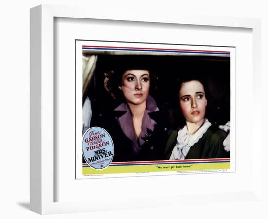 Mrs. Miniver, from Left, Greer Garson, Teresa Wright, 1942-null-Framed Art Print