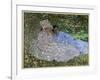 Mrs. Monet and a Friend in the Garden. Two Women Sitting in the Shade of a Tree. Painting by Claude-Claude Monet-Framed Giclee Print