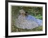 Mrs. Monet and a Friend in the Garden. Two Women Sitting in the Shade of a Tree. Painting by Claude-Claude Monet-Framed Giclee Print