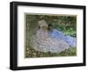 Mrs. Monet and a Friend in the Garden. Two Women Sitting in the Shade of a Tree. Painting by Claude-Claude Monet-Framed Giclee Print