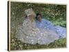 Mrs. Monet and a Friend in the Garden. Two Women Sitting in the Shade of a Tree. Painting by Claude-Claude Monet-Stretched Canvas