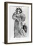 Mrs. Morris and the Wombat, 1869 (Pen and Ink on Paper)-Dante Gabriel Rossetti-Framed Giclee Print