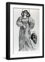 Mrs. Morris and the Wombat, 1869 (Pen and Ink on Paper)-Dante Gabriel Rossetti-Framed Giclee Print