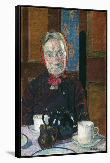 Mrs Mounter at the Breakfast Table-Harold Gilman-Framed Stretched Canvas