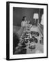 Mrs. Ottilie King Lining Up Her Children's Shoes-Stan Wayman-Framed Photographic Print