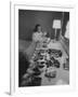 Mrs. Ottilie King Lining Up Her Children's Shoes-Stan Wayman-Framed Photographic Print