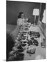 Mrs. Ottilie King Lining Up Her Children's Shoes-Stan Wayman-Mounted Photographic Print