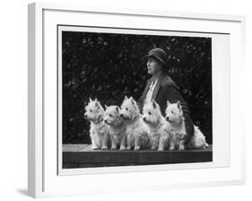 Mrs Pacey, Breeder and Judge, with Five of Her 'Wolvey' West Highland White Terriers-null-Framed Photographic Print