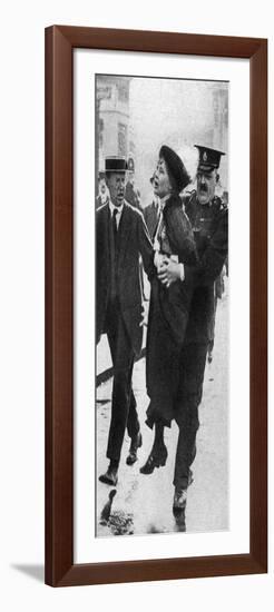 Mrs Pankhurst, Arrested Outside Buckingham Palace, London, 1914-null-Framed Premium Giclee Print