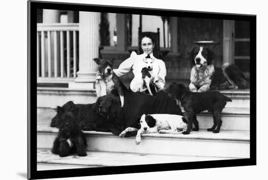 Mrs. Patten and Her Seven Dogs-null-Mounted Art Print