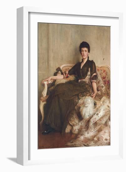 Mrs R.E. Hoare, 1889 (Oil on Canvas)-Arthur Hacker-Framed Giclee Print