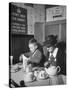 Mrs. Robert Neve and Son Peter Eating Supper in Restaurant-Hans Wild-Stretched Canvas