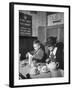 Mrs. Robert Neve and Son Peter Eating Supper in Restaurant-Hans Wild-Framed Photographic Print