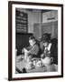 Mrs. Robert Neve and Son Peter Eating Supper in Restaurant-Hans Wild-Framed Photographic Print