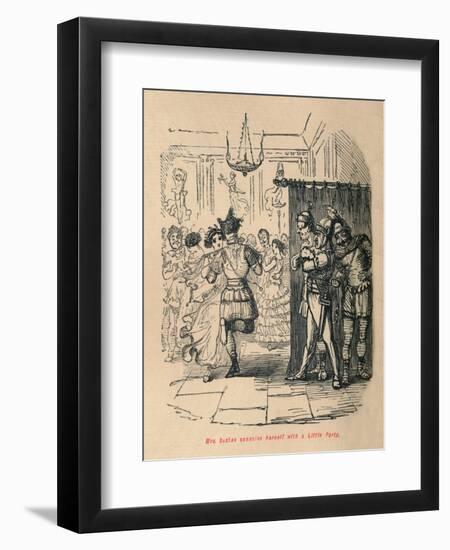 'Mrs Sextus consoles herself with a Little Party', 1852-John Leech-Framed Premium Giclee Print