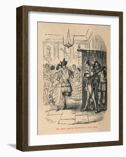 'Mrs Sextus consoles herself with a Little Party', 1852-John Leech-Framed Giclee Print